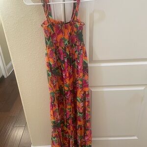 Express Multicolor Floral Skirt - Orange and Pink